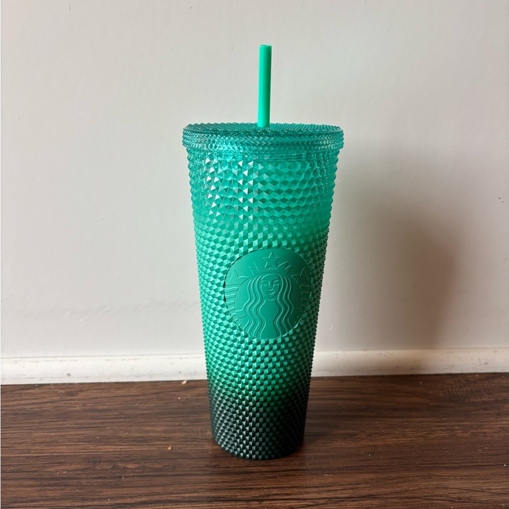 Starbucks 2022 Green Waxberry Ombre Gradient Studded 24oz Venti Tumbler
